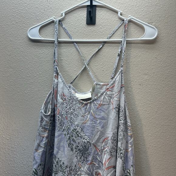 Cynthia Rowley Floral Midi Dress SZ S Handkerchief Hem Linen Blend Sundress - Picture 2 of 9